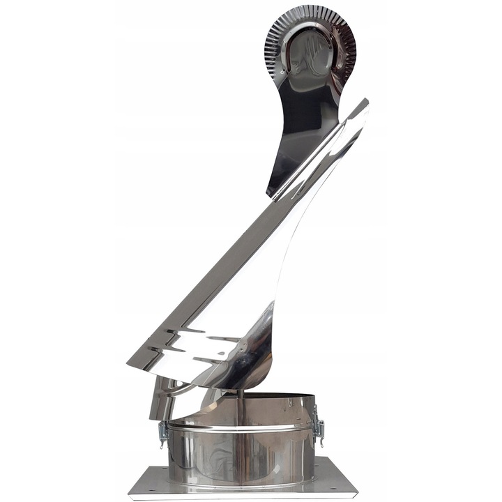 Capac rotativ pentru fum Andrex STRAsAK, 130mm, argintie, cu baza 250x250mm