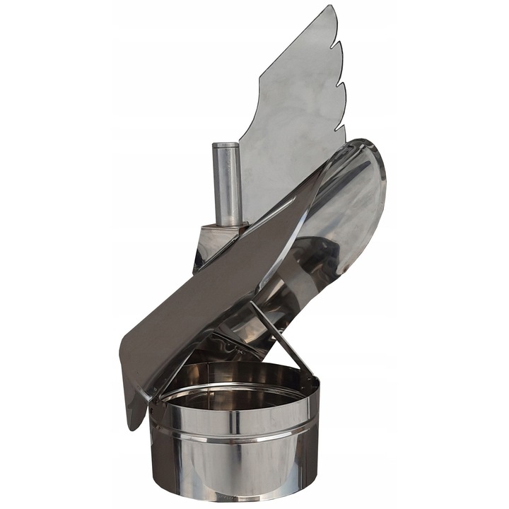 Capac cos fum, Andrex, 250mm, inox, 0,8mm, inaltime 595mm, set cu 2 rulmenti