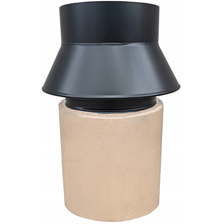 Capac cos de fum, 200mm, Andrex, negru, 330mm inaltime