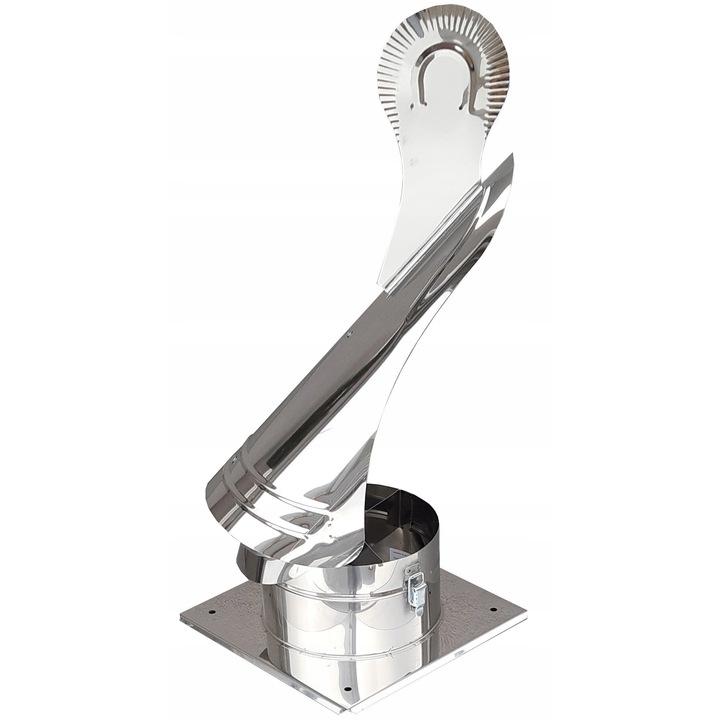 Capac cos de fum, Andrex, 110mm, argintie, 470mm, cu baza 250x250mm