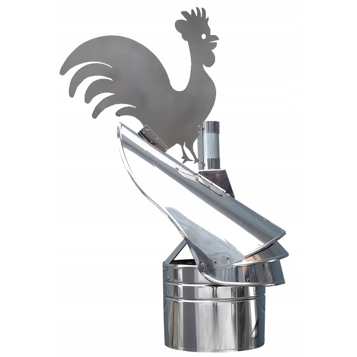 Capac rotativ pentru cos de fum Andrex, 250mm, inox, inaltime 625mm, argintie