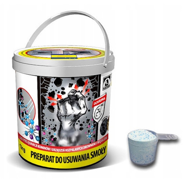 Hansa, 1kg, agent de curatare pentru fum, eficient pentru cosuri ceramice si metalice, concentrat