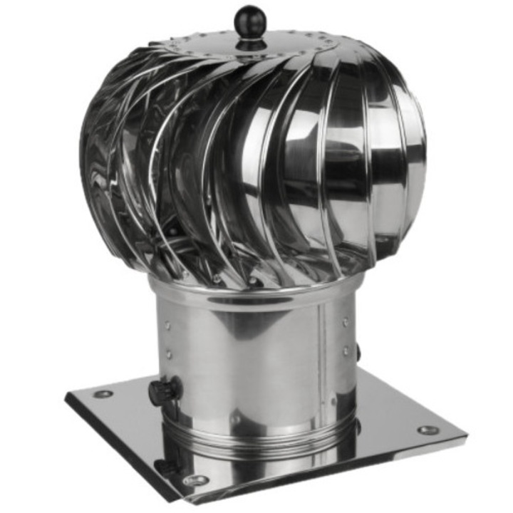 Capac rotativ pentru fum Andrex, fi 150mm, 300x300mm, inox, argintie