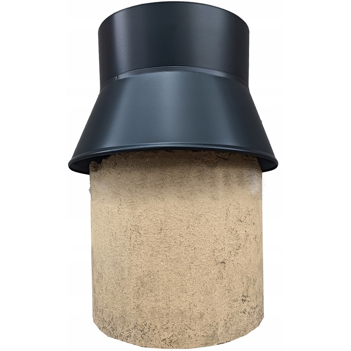 Capac rotativ pentru fum ceramica 200mm, Andrex, negru, 330mm inaltime, set de 4 placi inferioare