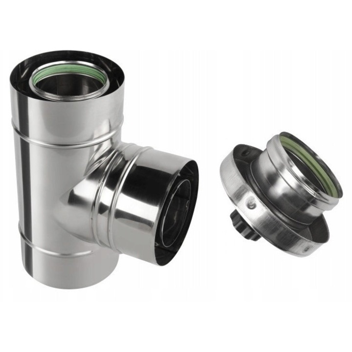 Racord T 60/100mm, Andrex, rezistent la condens, 0,5mm, set complet