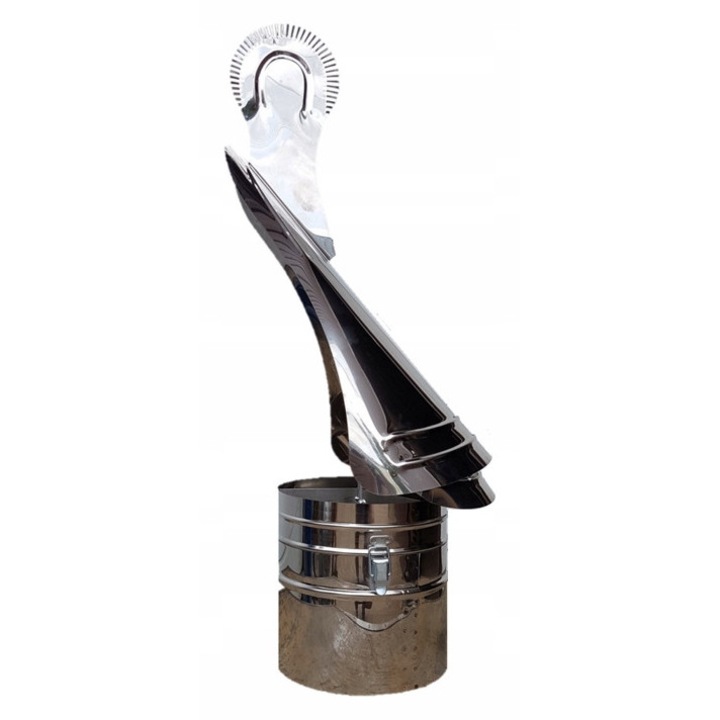 Nasada rotativa pentru fum BRZ fi 160mm, inox, 65cm, argintie, cu prindere