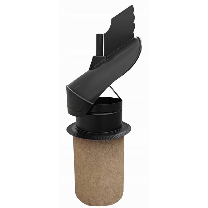 Sistem de evacuare fum, Andrex, strasnic ceramic fi 200mm, negru, 700mm inaltime, 0,6mm grosime, set complet