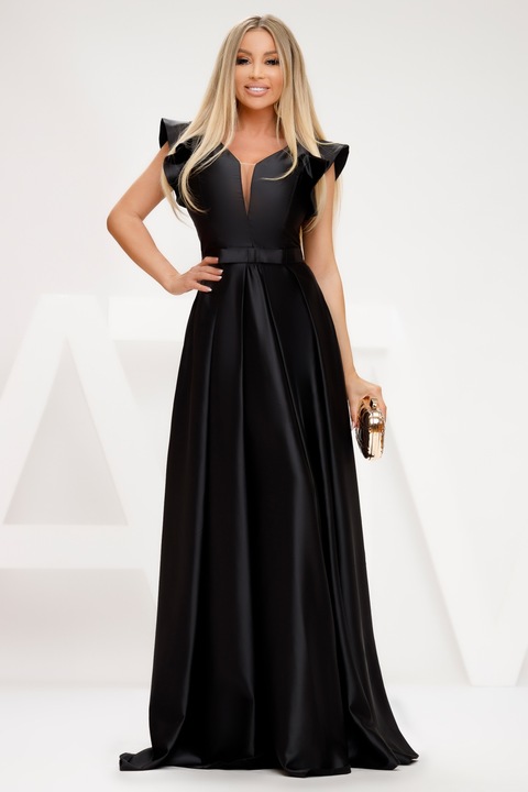 Дълга черна вечерна рокля, RN 2238n