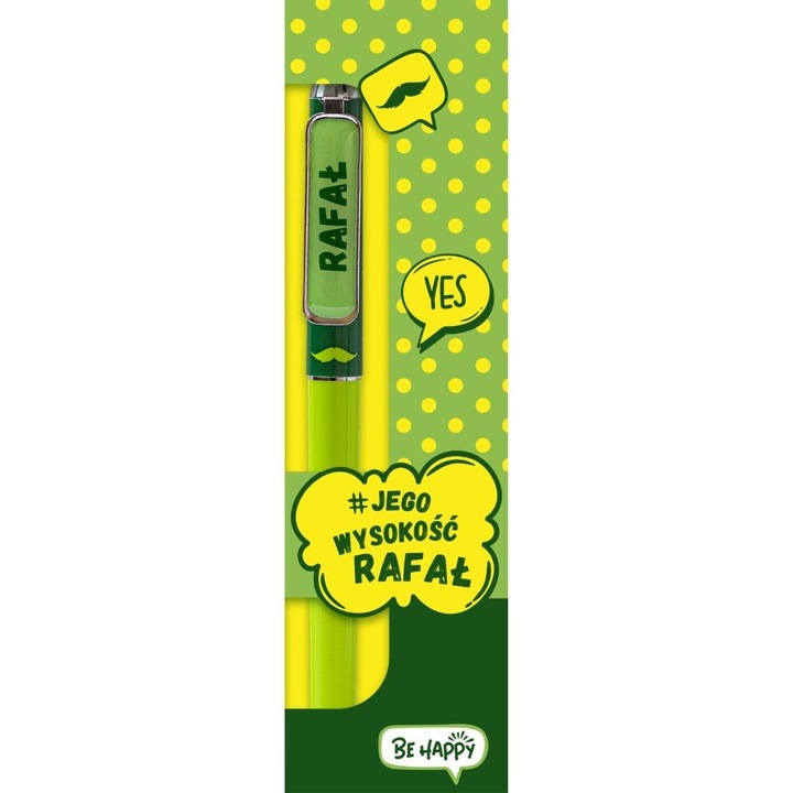 Stilou Pop Art, Be-Happy Gifts, cu dedikatie, plastic si metal, albastru, set