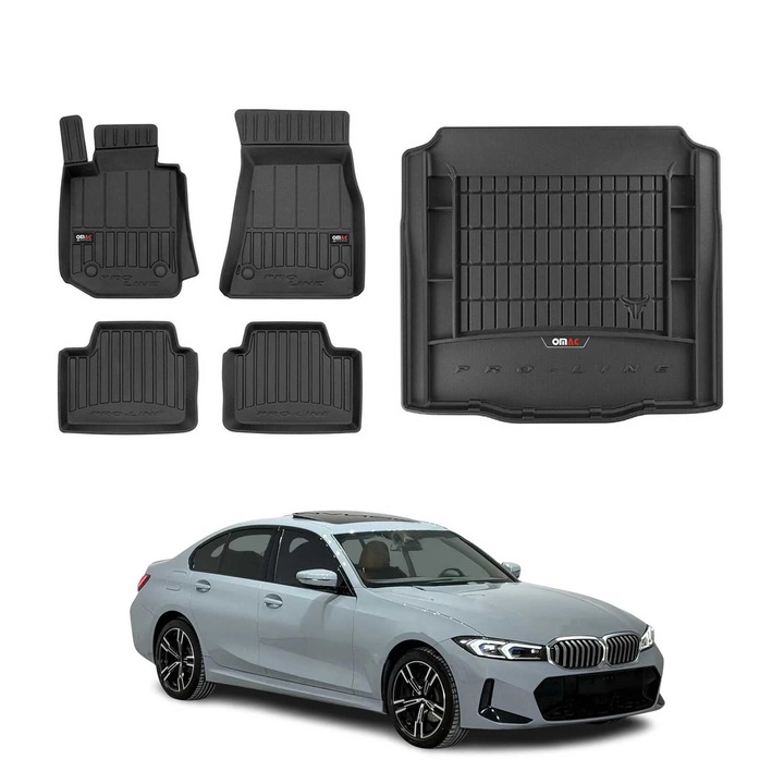 Covorase auto OMAC set 5 piese termoplastic, negru, pentru BMW 3er G20 2018-2025