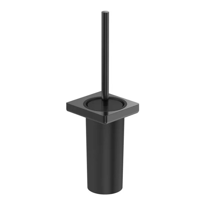 Perie WC Roca Tempo A817036NM0, montare pe perete, metal/plastic, mat, Negru titan