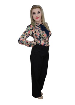 Pantalon chic,buzunare apretate lateral,masura mare,D&J Exclusive, Negru, 54 Pantalon chic,buzunare apretate lateral,masura mare,D&J Exclusive, Negru, 54