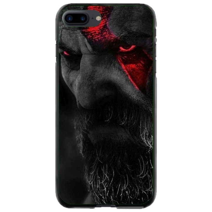 Husa personalizata si Folie de Silicon pentru Apple iPhone 7 Plus, God of War #3, S1D1M0111, Atlas