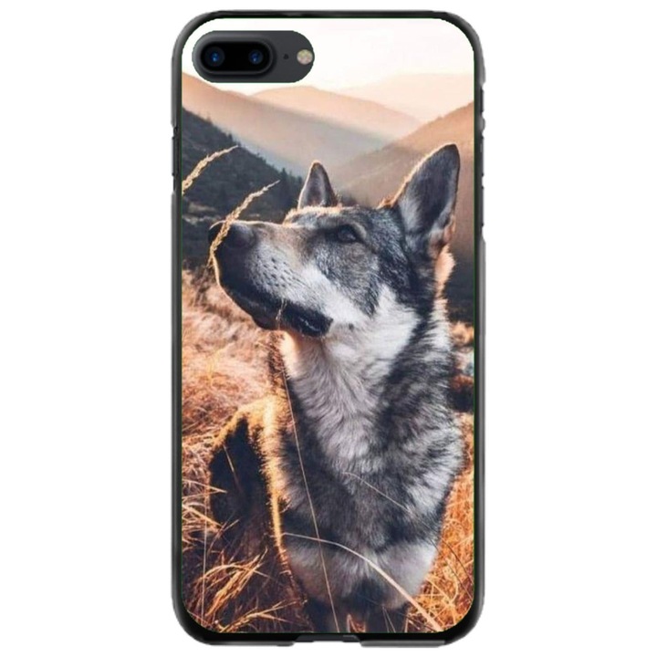 Husa personalizata si Folie de Silicon pentru Apple iPhone 7 Plus, Dog #1, S1D1M0064, Atlas
