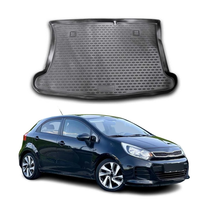 Protectie portbagaj set Kia Rio 2011-2021, cauciuc TPE, rezistent la apa, antiderapant, negru
