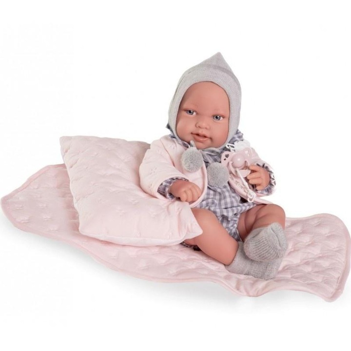 Spanyol baba Antonio Juan Pipa 42 cm, kék szemek, szett ruhákkal és kiegészítőkkel