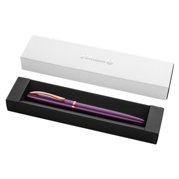 Писалка Pelikan, виолетова, с елегантен завършек, капачка с клипс