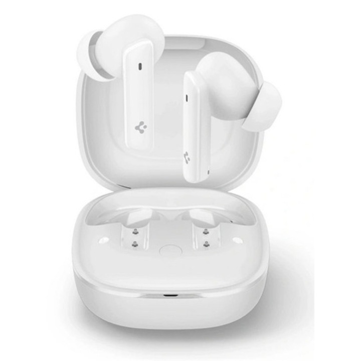 Spigen sa2402 anc pro bluetooth fülhallgató sztereo, v5.2, tws, mikrofon, aktív zajszűrő + töltőtok, fehér