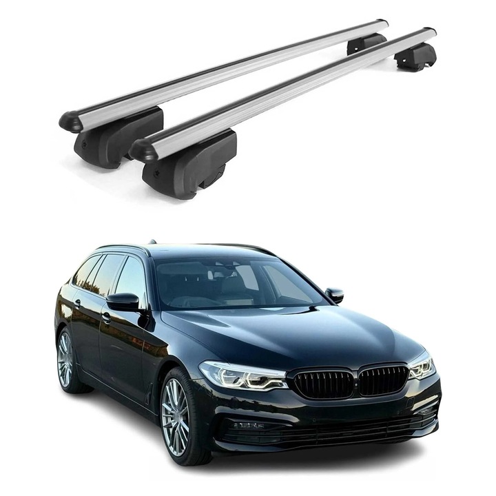 Bare transversale OMAC pentru BMW 5er Touring G31, 75kg, aluminiu, argintiu, set 2 piese