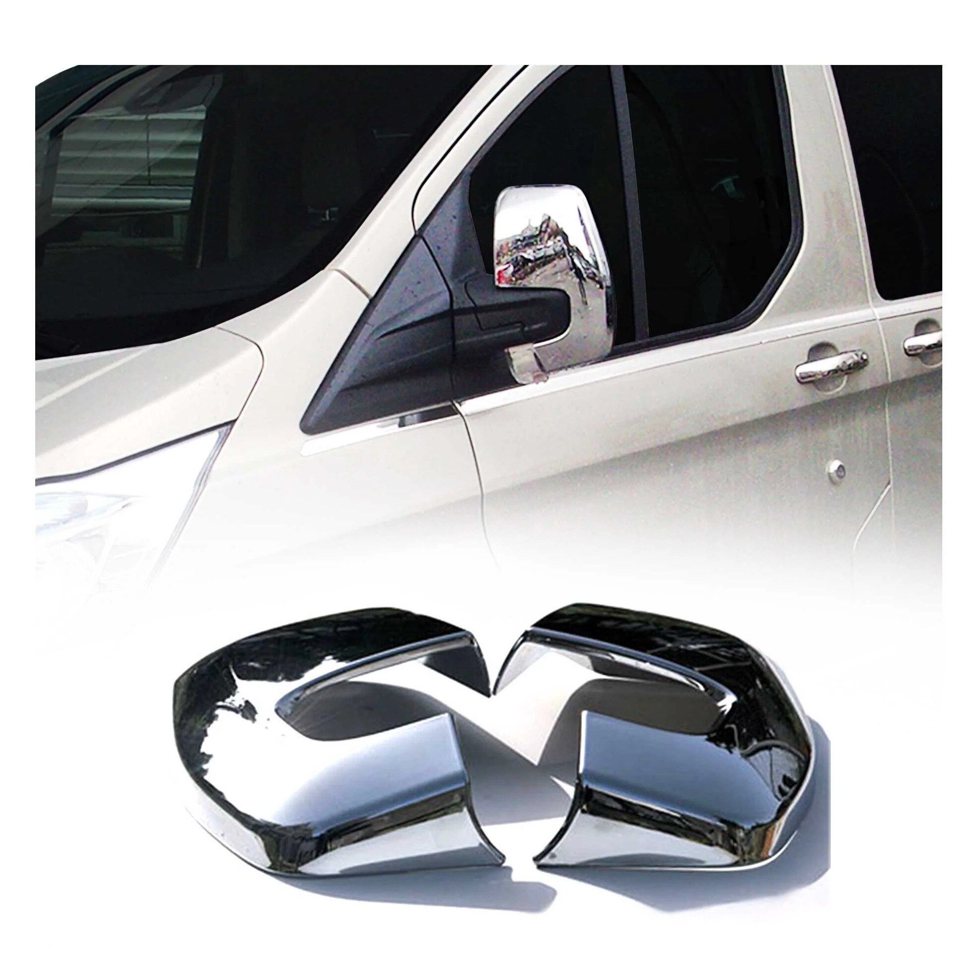 Capace oglinzi crom ABS pentru Ford Transit Custom 2012-2024, set