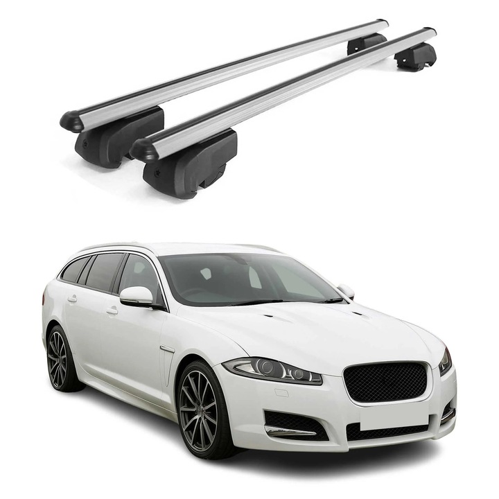Bare transversale OMAC pentru Jaguar XF Sportbrake 2018-2021, aluminiu, 75 Kg, gri