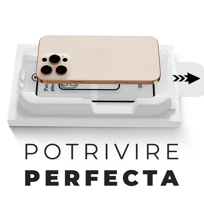 Folie Sticla pentru iPhone 17 Pro Max cu aplicator Daden MagicBox, Full Cover, Protectie Profesionala, Ultra Rezistenta, Calitate Premium, Margini negre