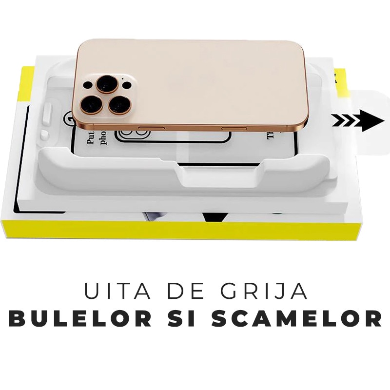 Folie Sticla pentru iPhone 17 Pro Max cu aplicator Daden MagicBox, Full Cover, Protectie Profesionala, Ultra Rezistenta, Calitate Premium, Margini negre