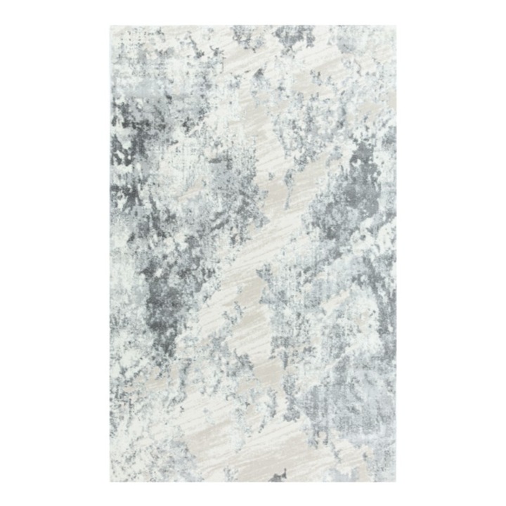 Covor modern Nova 51265B, gri, 80x200 cm, din materiale premium, design abstract