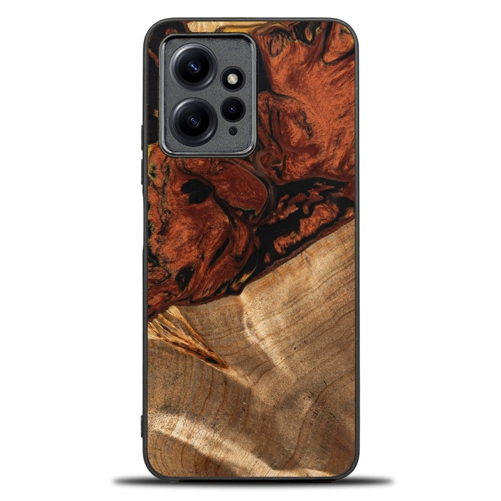Husa telefon Bewood Unique, Redmi Note 12 4G, lemn si rasina, 100% protectie, design unic