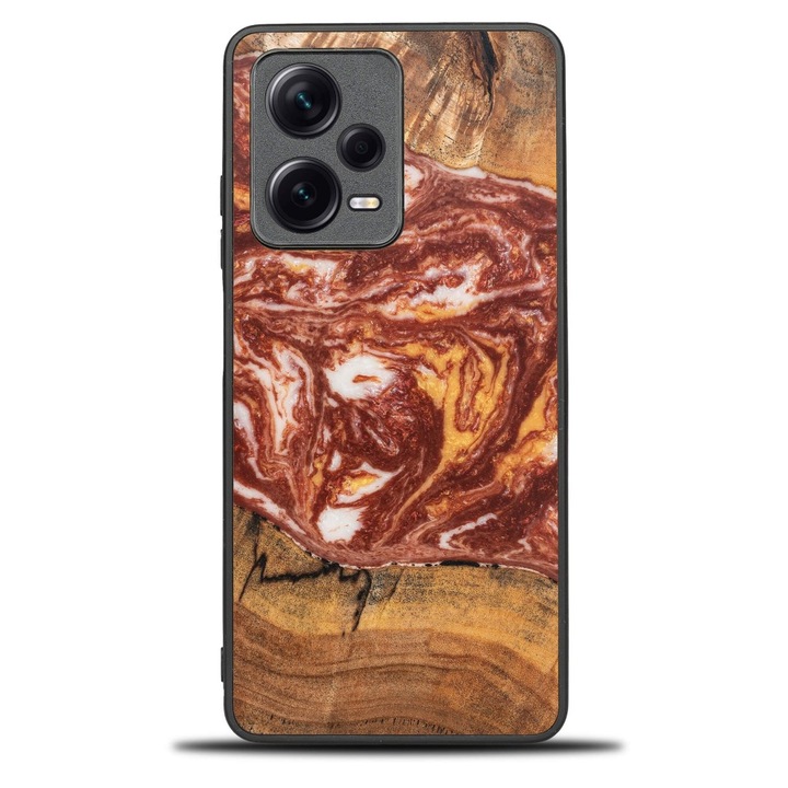Husa telefon Bewood Unique, Redmi Note 12 Pro 5G, lemn si rasina, 100% protectie, design unic, multicolor