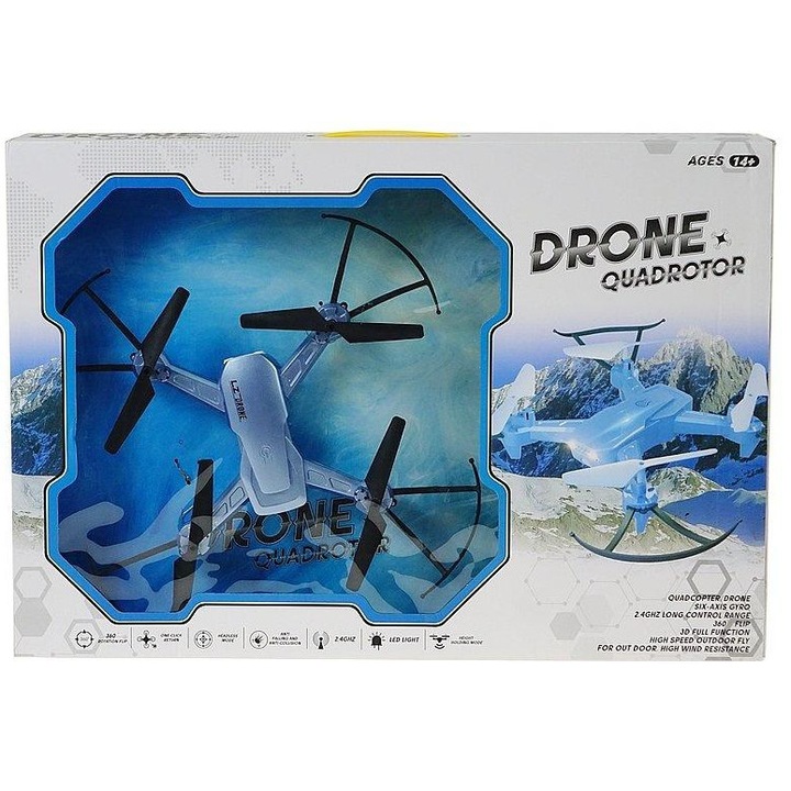 Drona R/C ADAR, 37x37x7cm, negru/albastru