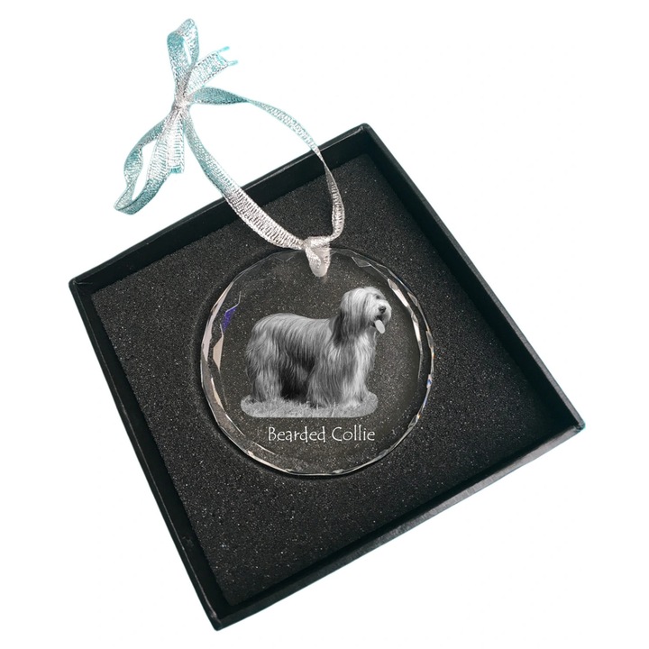 Pandantiv de Craciun personalizat, Art-Dog, cristal, 7x1cm, cu fotografie animal de companie