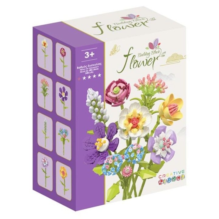 Építőkocka, virágok, 8 modell