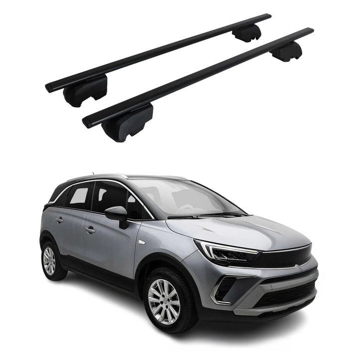 Bare transversale OMAC pentru Opel Crossland 2021-2025, metal, 75kg, negru