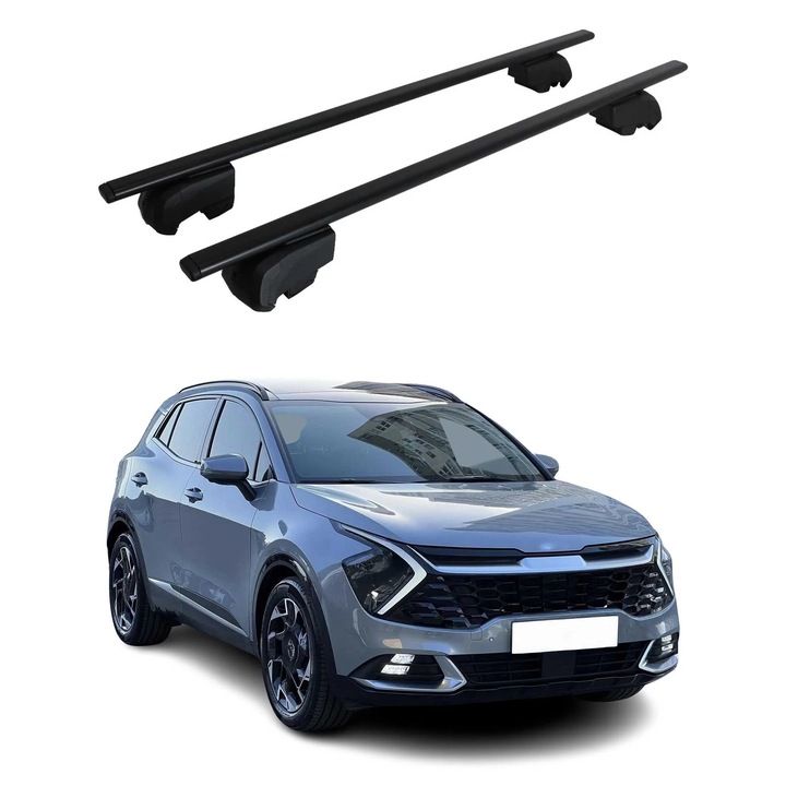 Bare transversale OMAC pentru Kia Sportage NQ5 2021-2025, metal, negru, 75 Kg, set