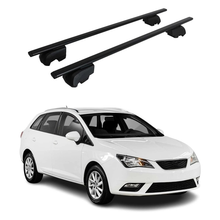 Bare transversale OMAC, pentru Seat Ibiza mk4 Sport Tourer, 75kg, negru, montare pe bare longitudinale