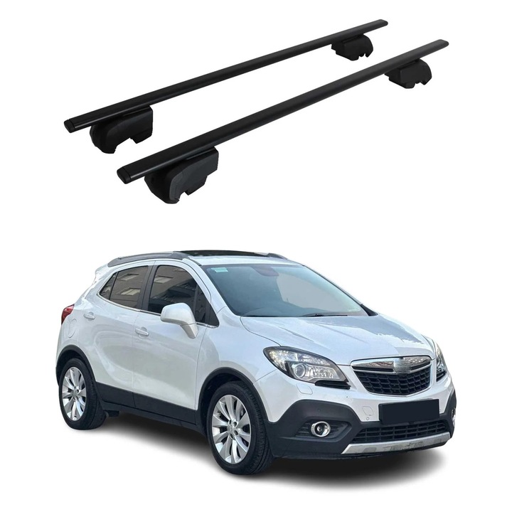 Bare transversale OMAC, pentru Opel Mokka 2012-2016, 75kg, metal, negru, set 2 piese
