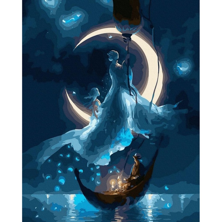 Set pictura pe numere, Twoje Hobby, luna, 40x50cm