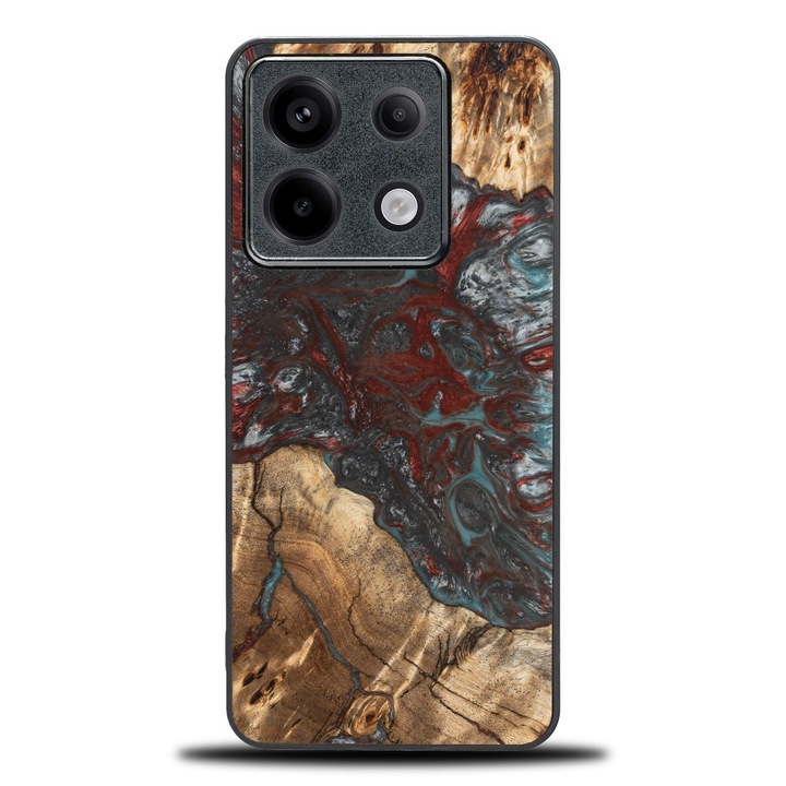 Husa telefon Bewood Unique pentru Xiaomi Redmi Note 13 Pro 5G, lemn si rasina, 100% protectie, design unic, multicolor