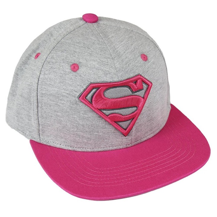 Шапка с козирка Cerda Supergirl, За момичета, Сив