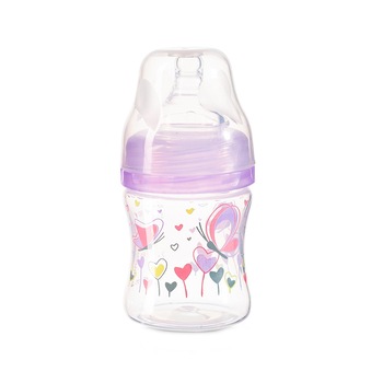 Biberon gat larg plastic 120 ml Mov Inima 402 Biberon gat larg plastic 120 ml Mov Inima 402