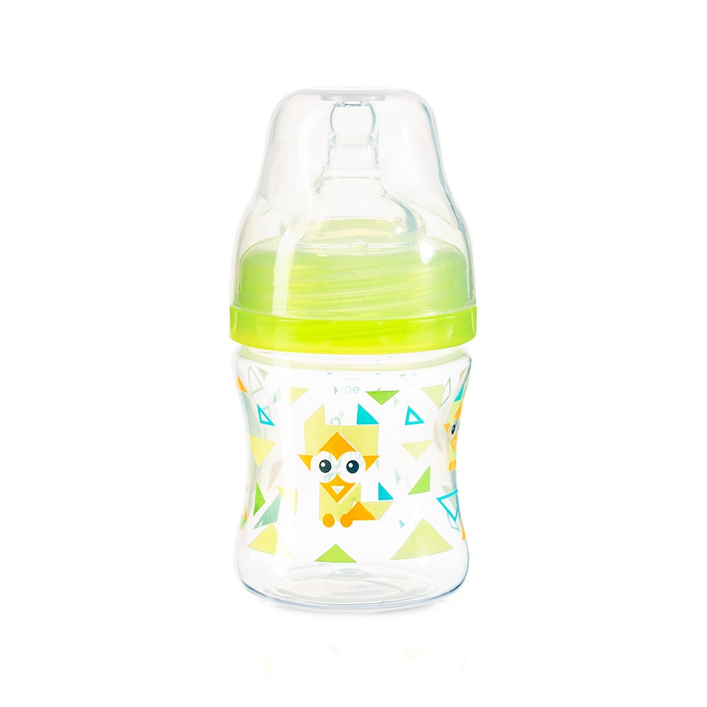 Biberon gat larg plastic 120 ml Verde Triunghi 402