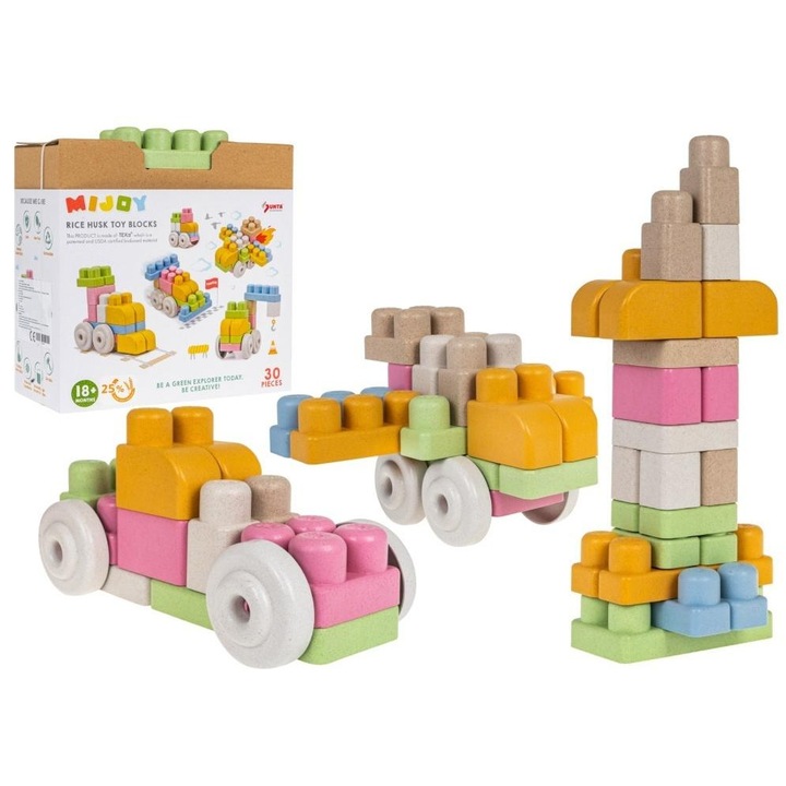 Set de constructie Pro Kids, 30 elemente, pastel, 18+ luni
