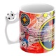 Cana personalizata - FCSB, fotbal, suporter, cu minge fotbal, alba, ceramica, 330 ml, v8