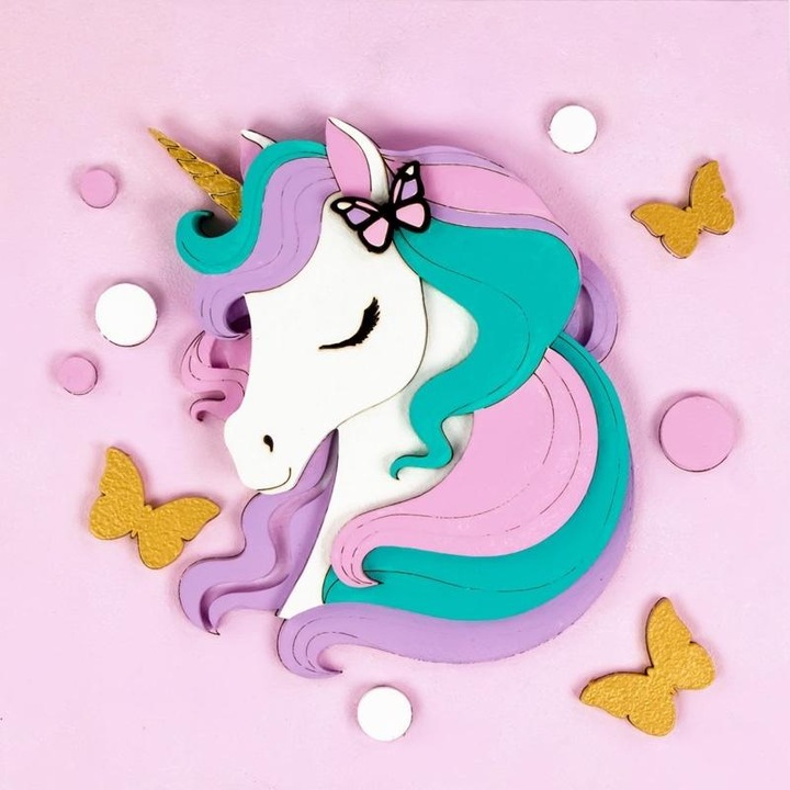 Set creativ 3D KOH-I-NOOR unicorn, 18x18cm