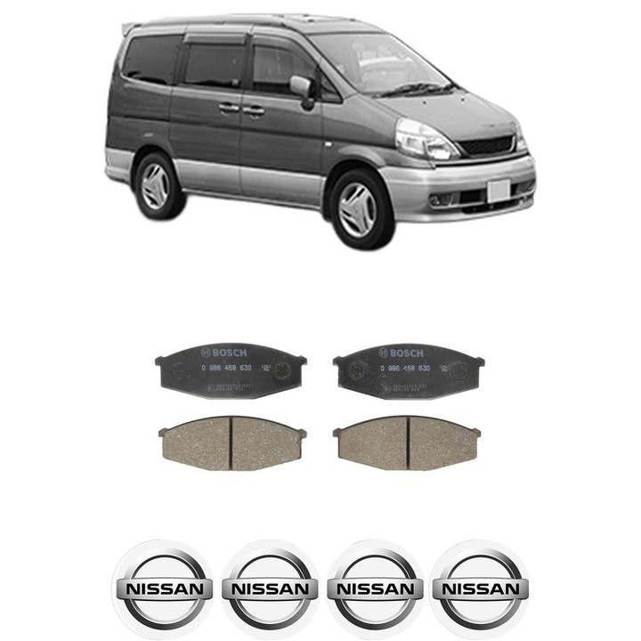 Set placute frana Fata NISSAN PATROL III/1 Station Wagon (W160) 2.8 (W160) din 1980-1988, KW 88 CP 120 CMC 2753, Auto, Bosch, 4 Stickere auto cu NISSAN