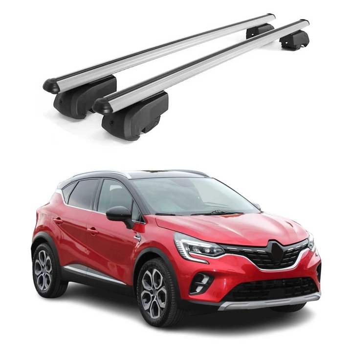 Bare transversale OMAC pentru Renault Captur 2020-2023, aluminiu, gri, 75kg, set