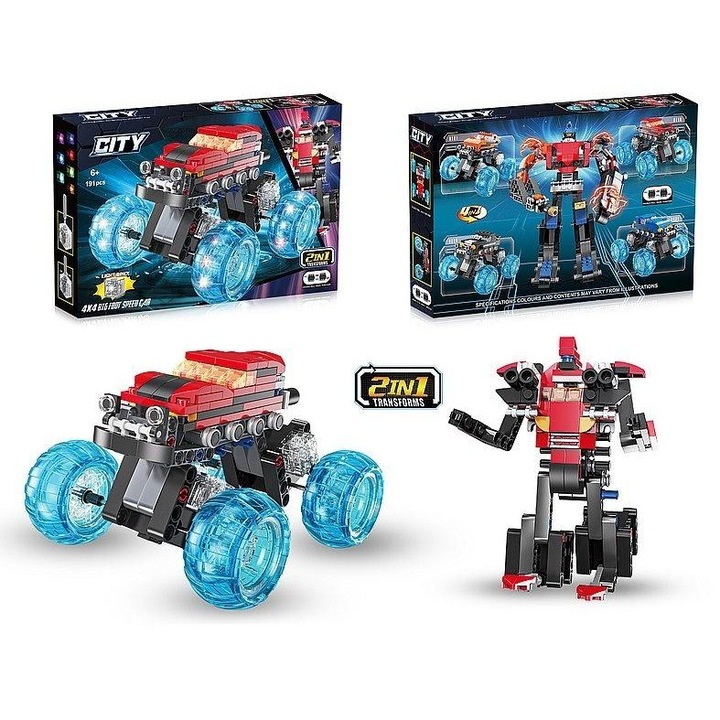 Set de constructie ADAR - klocki auto-robot cu lumini, 158-191 piese