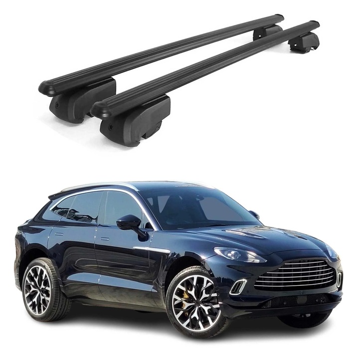 Bare transversale OMAC pentru Aston Martin DBX 2021-2025, aluminiu, negru, 75 Kg, set