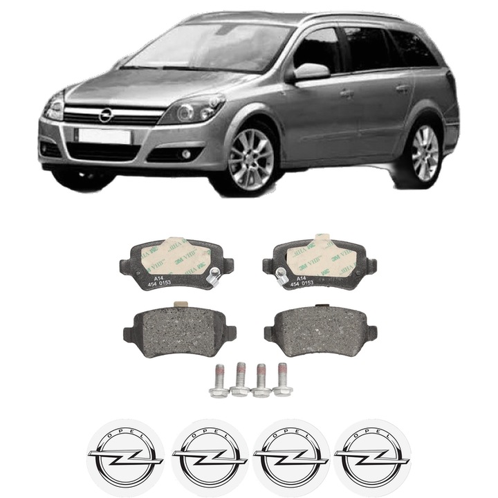 Set placute frana Spate OPEL ASTRA H Estate (A04) 1.9 CDTI (L35) din 2005-2010, KW 88 CP 120 CMC 1910, Auto, Bosch, 4 Stickere auto cu OPEL